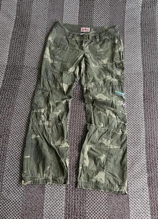 Diesel baggy fit camo y2k style брюки женские оригинал бы в5 фото