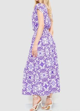 Сукня з принтом, колір біло-фіолетовий, 214r055-54 фото