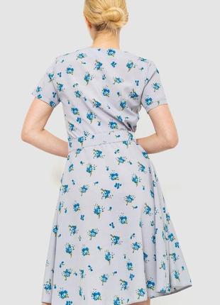 Сукня з поясом, колір сіро-синій, 230r032-54 фото