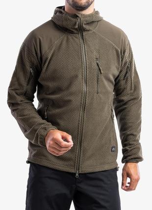 Толстовка флісова з капюшоном helikon alpha hoodie olive xs1 фото