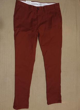Мягкие узкие  фирменные брюки вишневого цвета ben sherman англия 38/34 р.