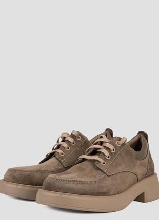 Полуботинки женские демисезонные бежевые натуральная замша украина estilo - размер 36...