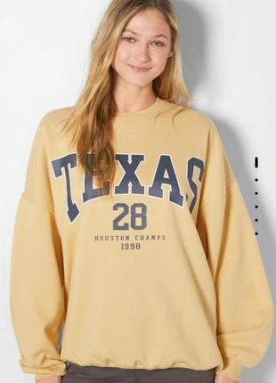 Світшот від bershka бершка оверсайз принт