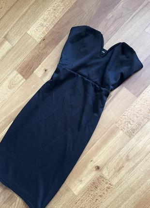 Чорна сукня plt бюстье с v-декольте коротка с4 фото
