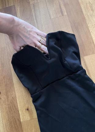 Чорна сукня plt бюстье с v-декольте коротка с6 фото