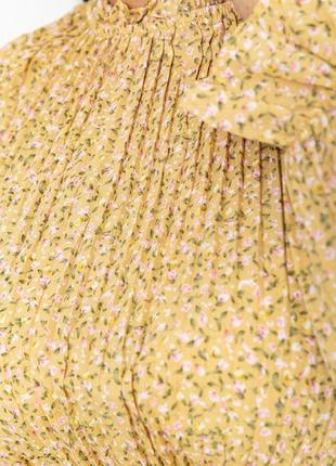 Сукня вільного крою шифонова, колір гірчичний, 204r701-15 фото
