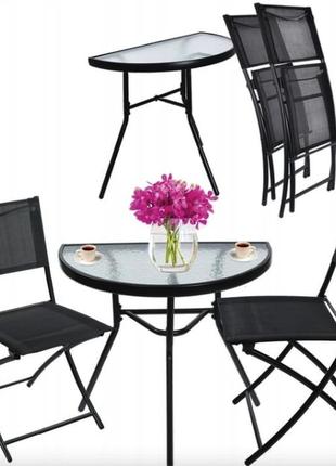 Комплект садовой мебели jumi полукруглый стол и 2 стулья