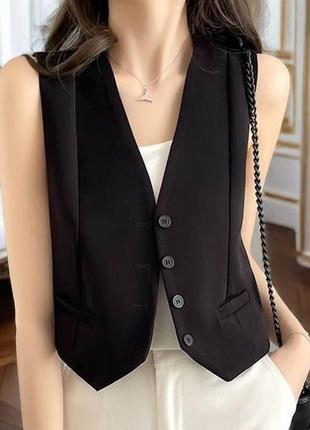 Жилетка з підкладкою жіноча базова жилет універсальний офісний шкільний