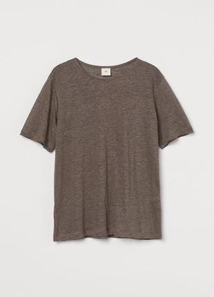 Новая льняная футболка h&m