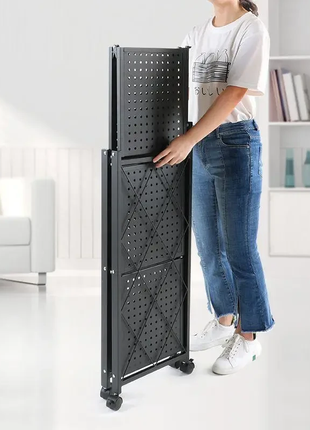 Этажерка складная трехуровневая с вращающимися колесами 3f,