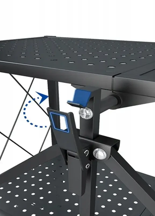Этажерка складная трехуровневая с вращающимися колесами 3f,