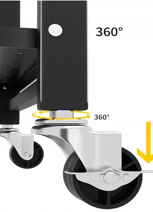 Этажерка складная трехуровневая с вращающимися колесами 3f,