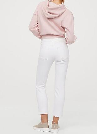 Нові укорочені прямі, слім джинси h&m з високою посадкою
