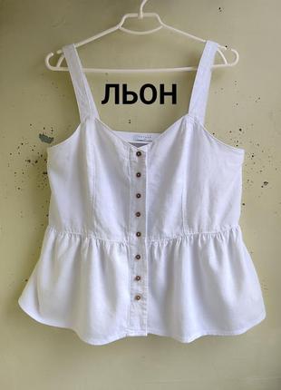 Оригінальний жіночий лляний топ майка на тонких бретелях per una2 фото
