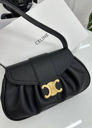 Сумка багет celine polly шкіряна з ручкою