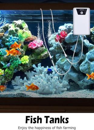 Воздушный насос для аквариума petbank usb 2600 мач, бесшумный аквариумный bubbler6 фото