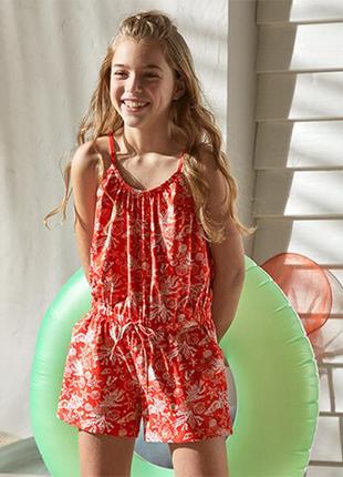 Качественный яркий хлопковый летний детский комбинезон от tcm tchibo (чибо), нитевичка, 134-140 см