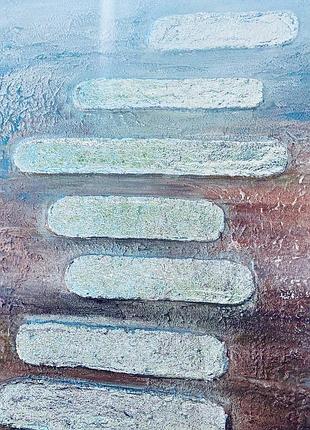 Картина с текстурой минимализм «серебряные линии»