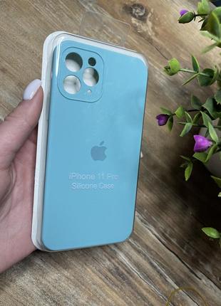 Чехол на айфон 11 про iphone 11 pro силикон кейс silicone case голубой