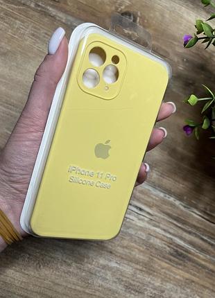 Чехол на айфон 11 про iphone 11 pro силикон кейс silicone case желтый