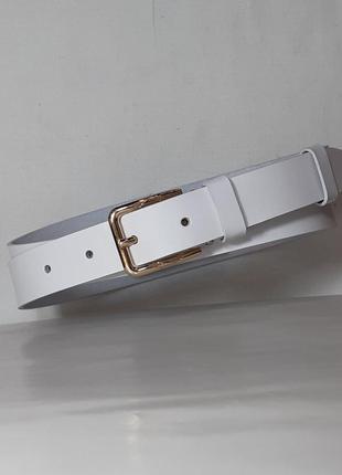 Ремінь 02.051.067 білий вузький (2,5 х 122 см) із золотистою пряжкою