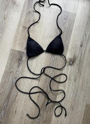 Базовый черный верх от купальника на шнуровке