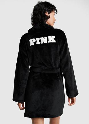 Халат черный банный плюшевый victoria’s secret