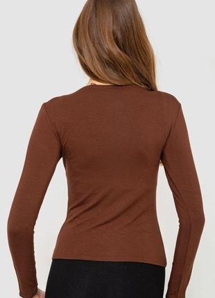 Лонгслів жіночий, колір коричневий, 186r3054 фото