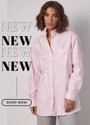 Рожева льняна сорочка в стилі оверсайз