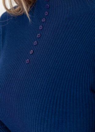Водолазка жіноча в рубчик, колір синій, 204r0445 фото