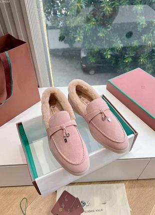 Лоферы loro piana утепленные унисекс