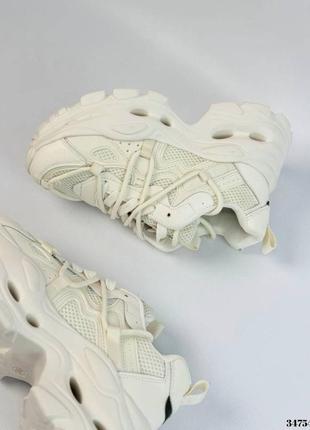 34754👑кроссовки на высокой платформе в натуральной коже на текстильном подкладе