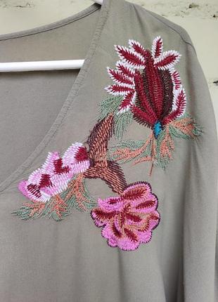 Оригинальная женская вышитая блуза оверсайз в стиле вышиванки lindex индия4 фото