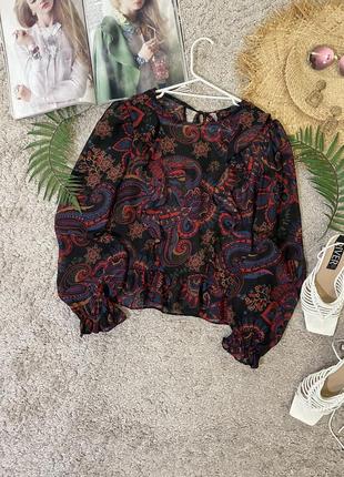 Романтична шифонова блуза в принт №823/41