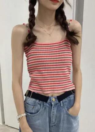 Майка,топ,кроп топ в рубчик,в полоску