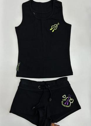 Майка и шорты grand prix  для гимнастики хореографических танцев  116-146см хлопок