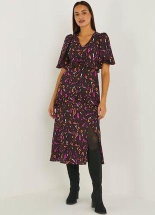 Сукня з крепу, кольоровий лео, міді довжина під кросівки чи будь-що 👌❤