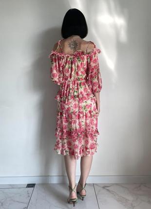 Платье миди в розы boohoo m/l3 фото