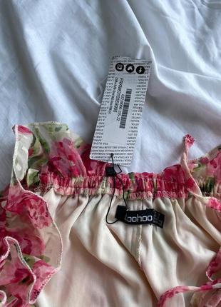 Платье миди в розы boohoo m/l10 фото