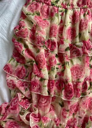 Платье миди в розы boohoo m/l9 фото