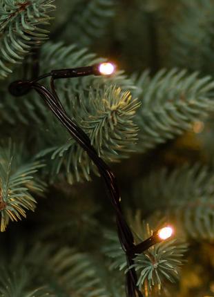 Гірлянда нитка 14м на 300 led лампочок світлодіодна чорний провід 8 режимів роботи жовтий2 фото