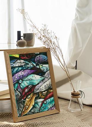 Осіннє листя, картина аквареллю