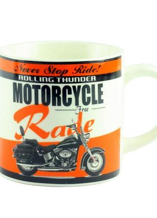 Чашка "motorbike desing assorted", помаранчева, 9 см