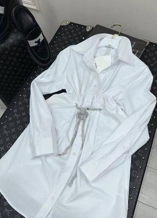 Платье рубашка с красивым ремешком