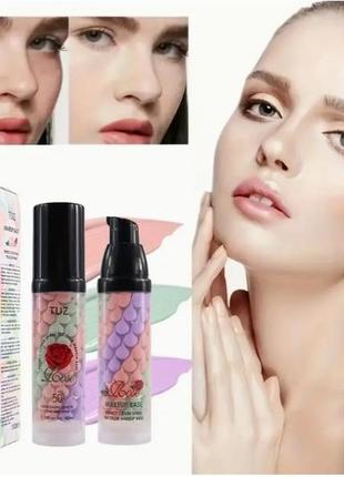 3-кольоровий праймер для тонального крему-природний вигляд,середнє покриття консилером для всіх