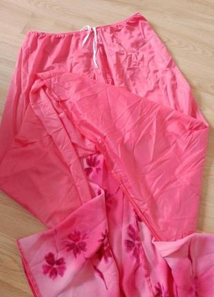 Юбка длинная розовая шифон4 фото