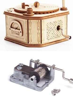 Деревянная музыкальная шкатулка граммофон с мелодией бетховен - к элизе (beethoven - fur e...