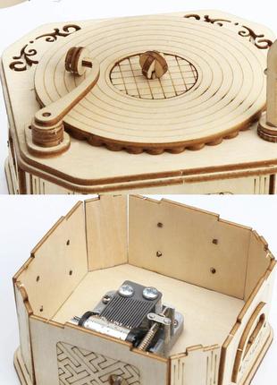 Деревянная музыкальная шкатулка граммофон с мелодией бетховен - к элизе (beethoven - fur e...