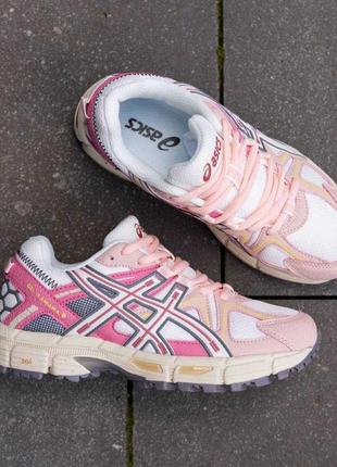 Розовые кроссовки asics gel kahana pink / white / beige