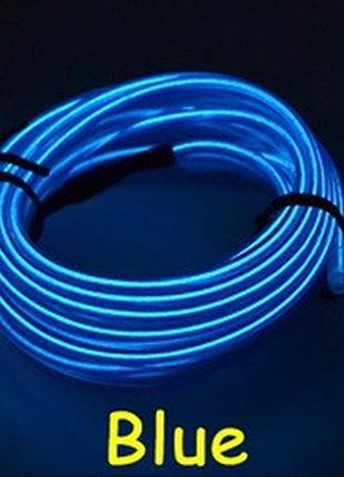 Світлодіодна стрічка resteq синя провід 3м led неонове світло з контролером2 фото